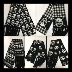 Skull & Skeleton Scarves | Knitted Scarf | Gothic Dark
