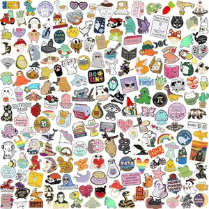 BY-BR61SP 20/40/50 PCS Cute Enamel Backpack Pins, Funny Enamel Pins Bulk Set Cool Button Pins Aesthetic Brooch Lapel Pins Anime for Backpacks, Jackets, Hats, Kids, Girls Charms Adjustable Clips Fashion Accessory Clip