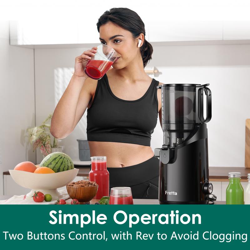 Cold Press Juicer Machines, High Performance Slow Masticating Juicer with 5.3" Extra Large Feed Chute Fit Whole Fruits & Vegetables, BPA Free 250W Blender Grinders,juicers machines