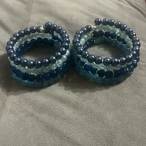 Ocean Ice 8mm Glass Bead 4-Layer Memory Wrap Bracelet Blue Easy Wear One Size Fits Most Durable Lightweight Chic Boho