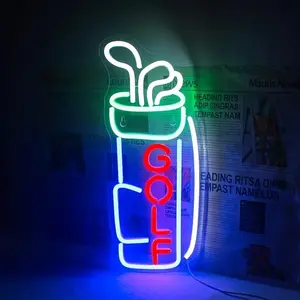 1pc Golf Neon Light Decoration, Golf Neon Light Logo, Creative LED Light Sign With USB Powered, For Parties, Hotels, Shops, Home Decoration, Background Light, Golf Clubs, Decorative Neon Light, Atmosphere Lighting