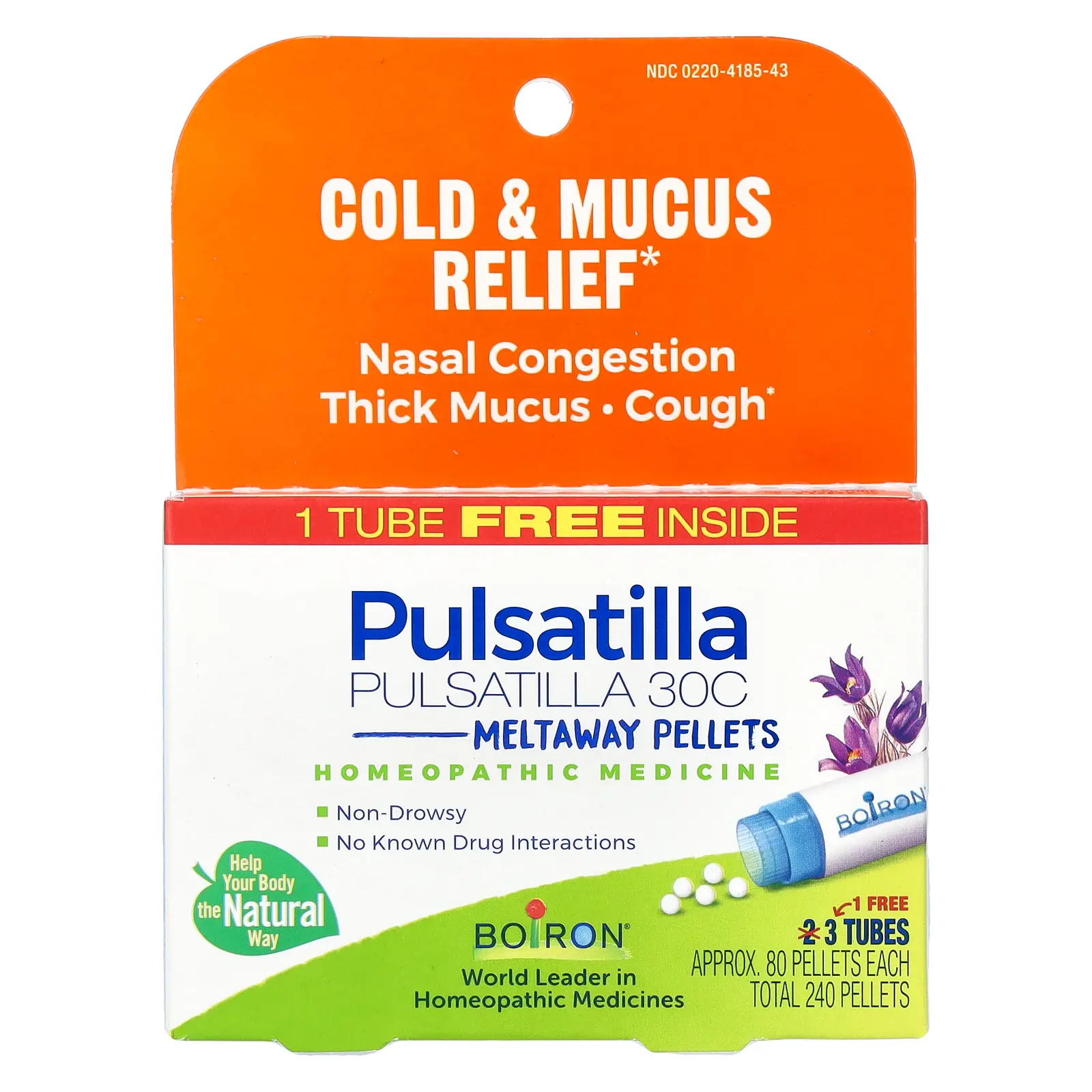 Boiron Pulsatilla, Meltaway Pellets, 30C, 3 Tubes, 80 Pellets Each | HSA/FSA Eligible