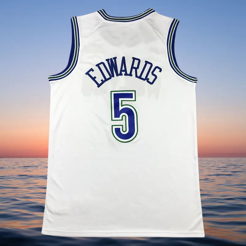 Anthony Edwards Classic-Design stitched Basketball Jerseys Retro Men's 2025 Sleeveless White shirt