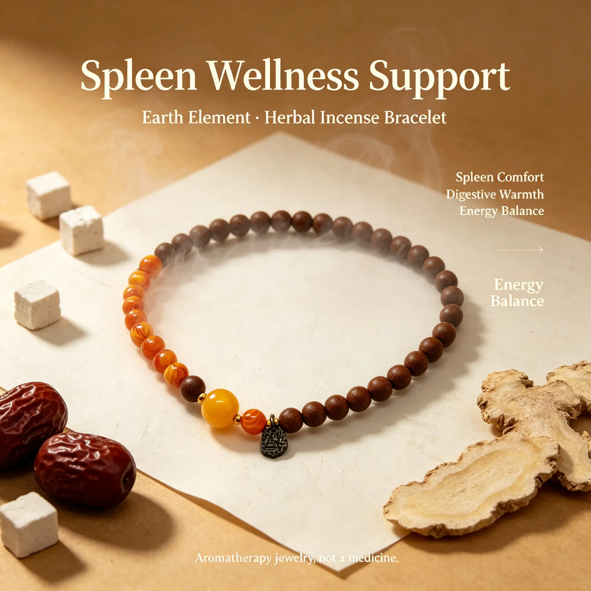 5 Elements Handcrafted Herbal Incense Bracelets - TCM-Inspired Wearable Aromatherapy, 5 Styles for Spleen, Heart, Liver, Kidney, Lung Wellness Support (Cultural Collectible Incense Accessory)