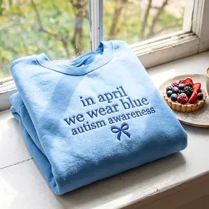Embroidered Autism Awareness Sweatshirt, Neurodiversity Support Tee, Autism Month Apparel