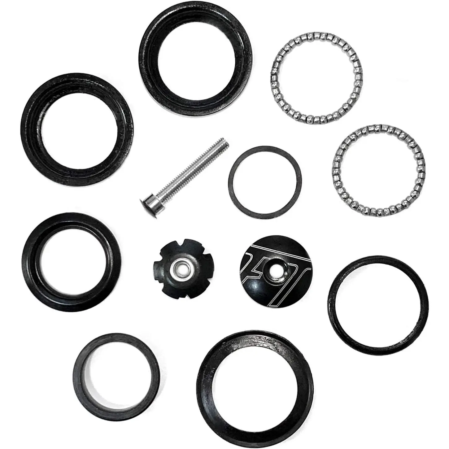1-1/8 inch Heavy Duty Smooth Headset Top Cap Bearings with Bolt & Star Nut, 34mm/44mm Diameter Threadless Stem Tapered Sealed Road Bike BMX Bearing Nuts, Self-Locking Cable Tie Set Universal Car Interior Holder Clip