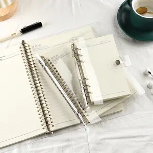 A5 clear Binder cover for loose leaf paper, suitable for office/school/journal/notebook Supplies, PVC soft cover, Transparent Binder, 6 ring binder, Storage Binder, Binder Organizer