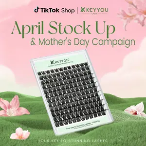KEYYOU DIY Lash Clusters Volume Lash Extensions Wispy Comfortable Cluster Lashes Eyelash Extensions Makeup Cosmetic Easy DIY at Home Tiktok April Stock Up & Mother's Day Campaign