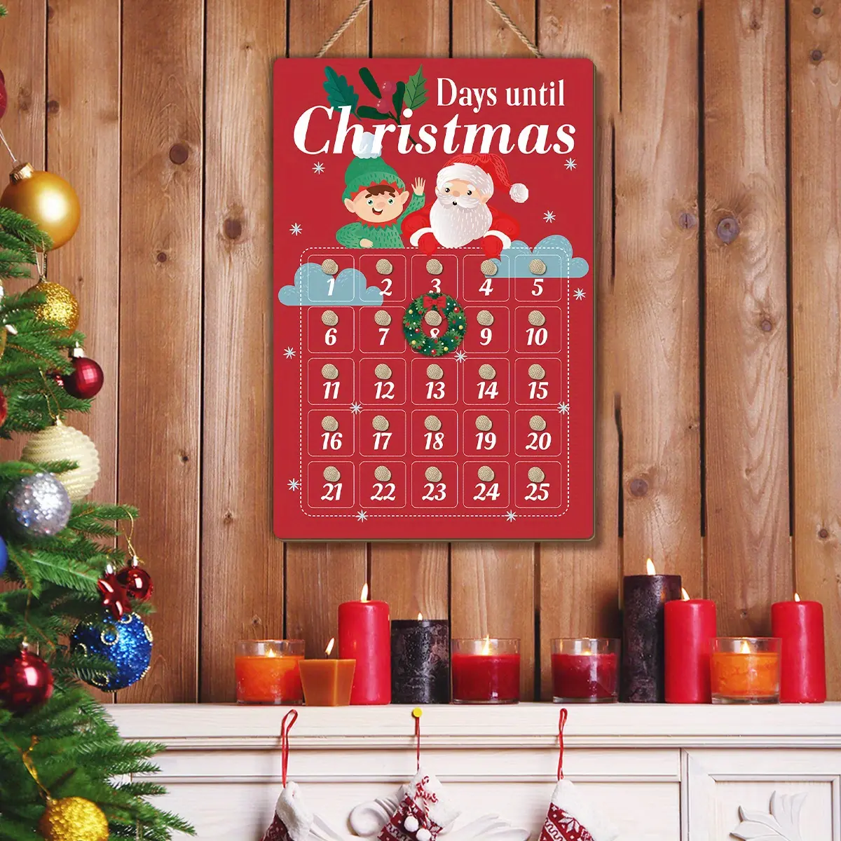 1pc Christmas Holiday Advent Calendar 25 Day Countdown Calendar Exquisite and Cute Prints Suitable as a Gift for Christmas and Thanksgiving