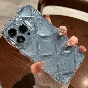 Fashion Rhombus Pattern Clear Phone Case, Transparent Phone Casing for iPhone 11 12 13 14 15 16 Pro Max/Pro/Plus