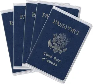 5 Pack Clear Passport Cover, Clear Passport Holder Travel Document Organizer, Plastic Passport Hold 5 Pack Clear Passport Cover, Clear Passport Holder Travel Document Organizer, Plastic Passport Hold
