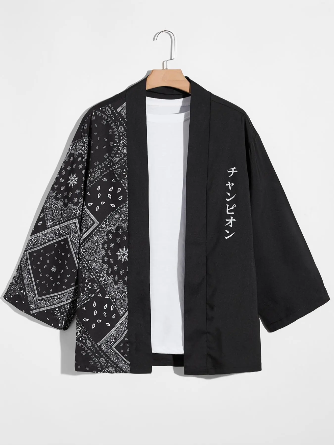 Men's Regular Fit Floral Print Open Front Kimono, Casual Soft Comfy Breathable Long Sleeve Top for Daily Wear, Men's Sleepwear & Loungewear for All Seasons, Menswear