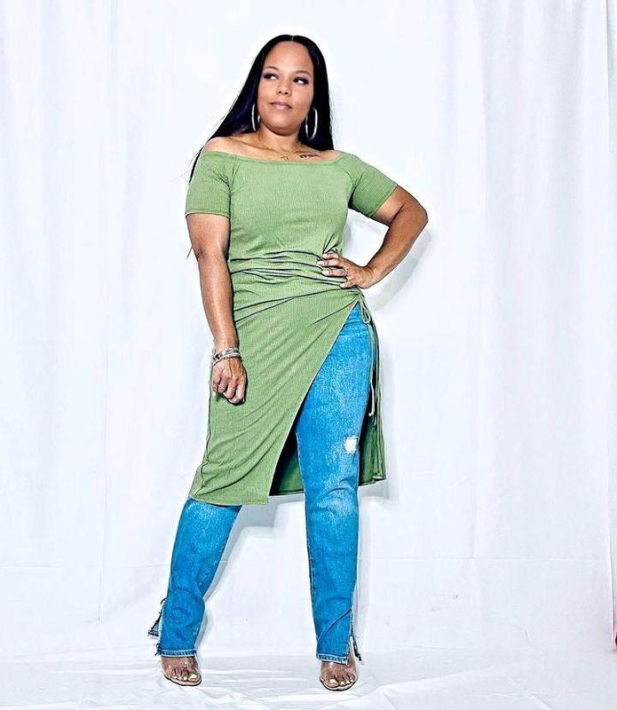 matcha- ots ribbed top/ dress