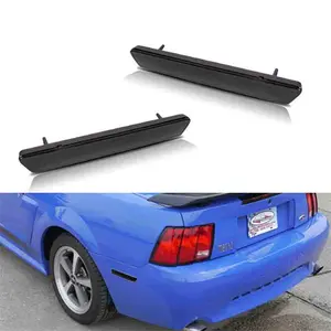 2PCS Smoked Lens Rear Side Bumer Side Marker Reflectors For Ford Mustang 1999 2000 2001 2002 2003 2004 Replace OEM XR3Z-15A448-AA