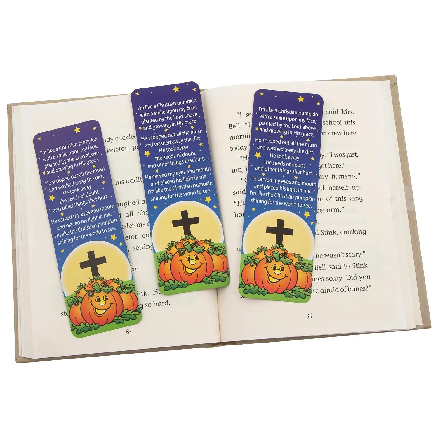 2" x 6" Bulk 48 Pcs. Religious Pumpkin Prayer Fall Bookmarks
