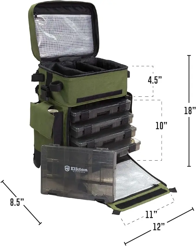 Rolling Tackle Box with Wheels - Waterproof Fishing Backpack, 5 Removable Trays, 4 Rod Holders, Gifts for Men, Fish Bag, Roller - TikTok Shop Rolling Tackle Box with Wheels - Waterproof Fishing Backpack, 5 Removable Trays, 4 Rod Holders, Gifts for Men, Fish Bag, Roller - TikTok Shop