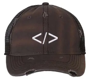 Vintage Programmer Icon Trucker Hat for Coding Culture, Programmers Gift, Coder Hat, Programming Symbol Hat