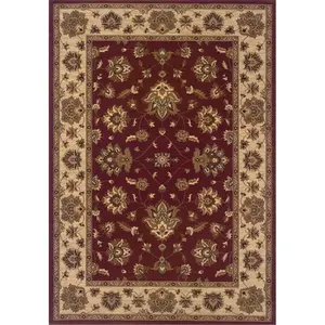 Oriental Weavers Ariana 623V3 Floral Machine-Made Portable Carpet, 4x6 Rectangle - 4 ft. x 5 ft. 9 in., Red/Ivory Polypropylene Rug