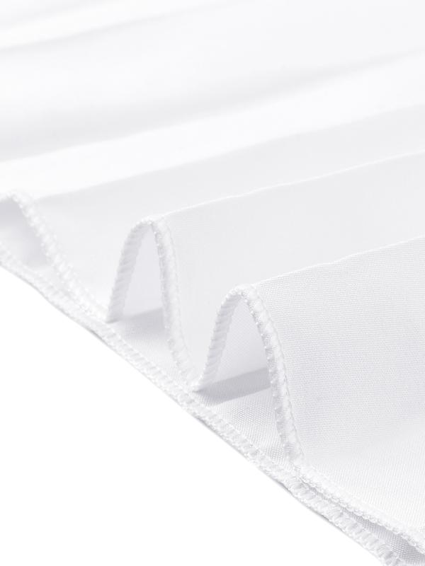 INSPIRE CHIC Flowy Pleated Elastic High Waist with Belt Swing A-line Chic Maxi Skirt White