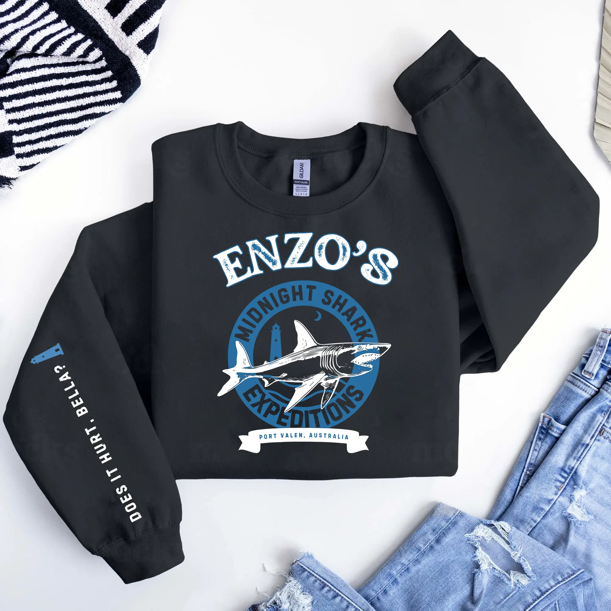 Does It Hurt - H.D Carlton Enzo's Shark Encounters Sweatshirt and Hoodie, Dark Romance Sweatshirt, Book Lover Gift, Smut Reader