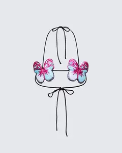 Kandi Embellished Butterfly Bra Top