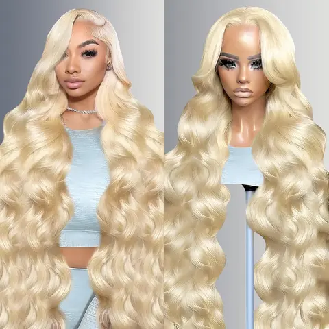 613 13x6 Lace Front Wig Human Hair 28 Inch 180 Density Blonde Wig Human Hair 613 HD Lace Frontal Wig 13x6 Blonde Body Wave Lace Front Wigs Human Hair Pre Plucked Glueless Wigs for Women