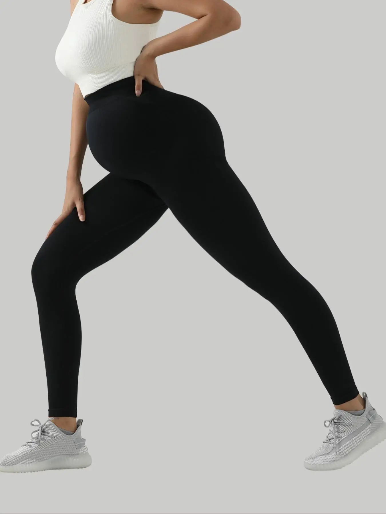 Maternity High Waist Sports Leggings, Minimalist Solid Skinny Pants for Women Lady, High Stretch Seamless Yoga Leggings, Gym Clothes, Ladies Sportswea