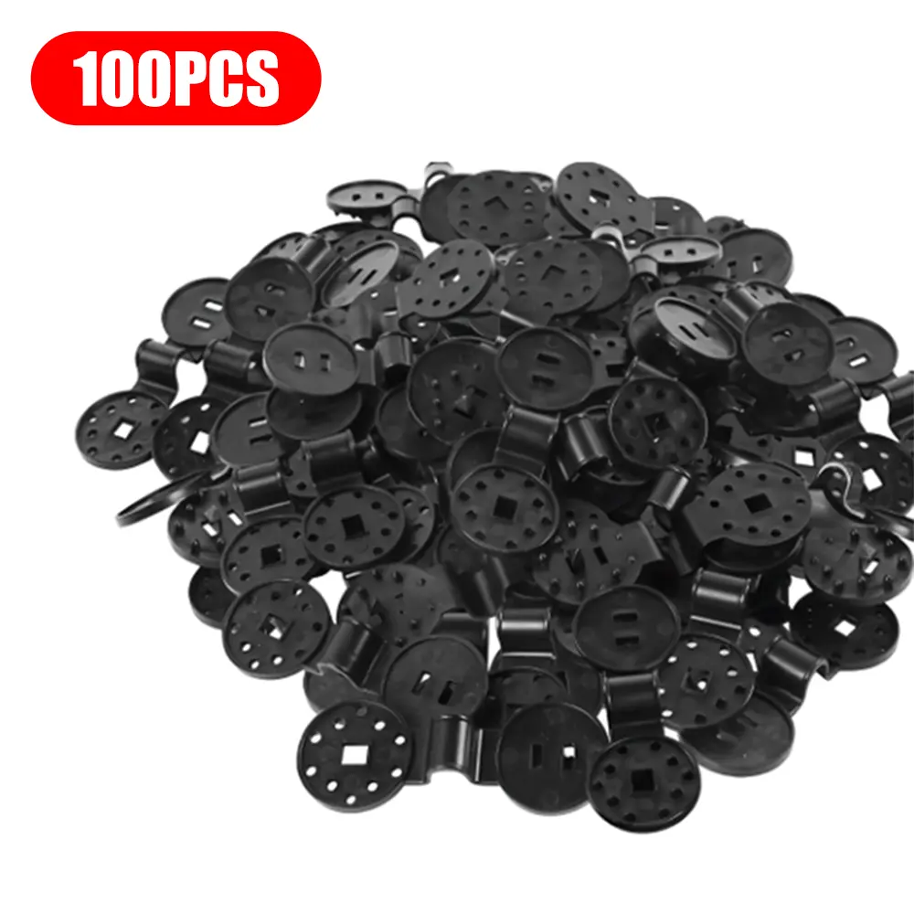 100 Black Cloth Clips - Durable PP Plastic Clips for Securing Nets, Garden Covers - Round Multi-Hole Design, Versatile Home Use