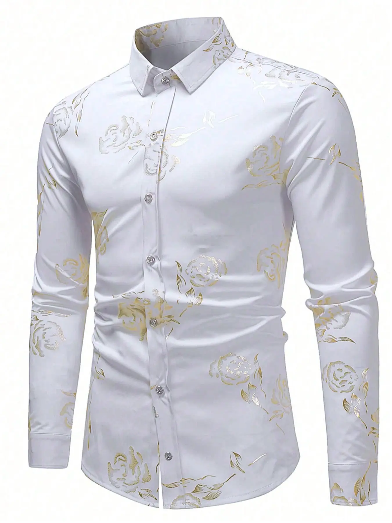 Men's Long Sleeve Casual Shirt Leaf, Formal Regular Fit Suitable for Work & Leisure, Comfortable Daily Wear for Men