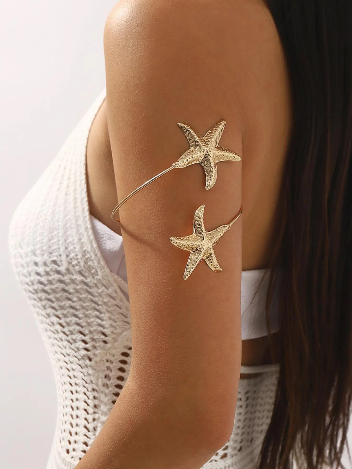Starfish Design Cuff Bangle, Fashion Bracelet, Fashionable Arm Cuff for Women & Girls, Fashion Jewelry for Party, Daily Clothing Decor, Trendy Exquisite Jewelry for Birthday Gift, Trendy Jewellery Accessories
