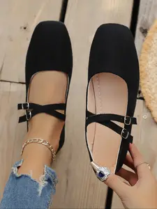 New Fashion Korean Leopard Print Mary Jane Shoes, French Low-Top Chunky Heel, Casual Slip-Ons for Women, Comfortable Daily Wear