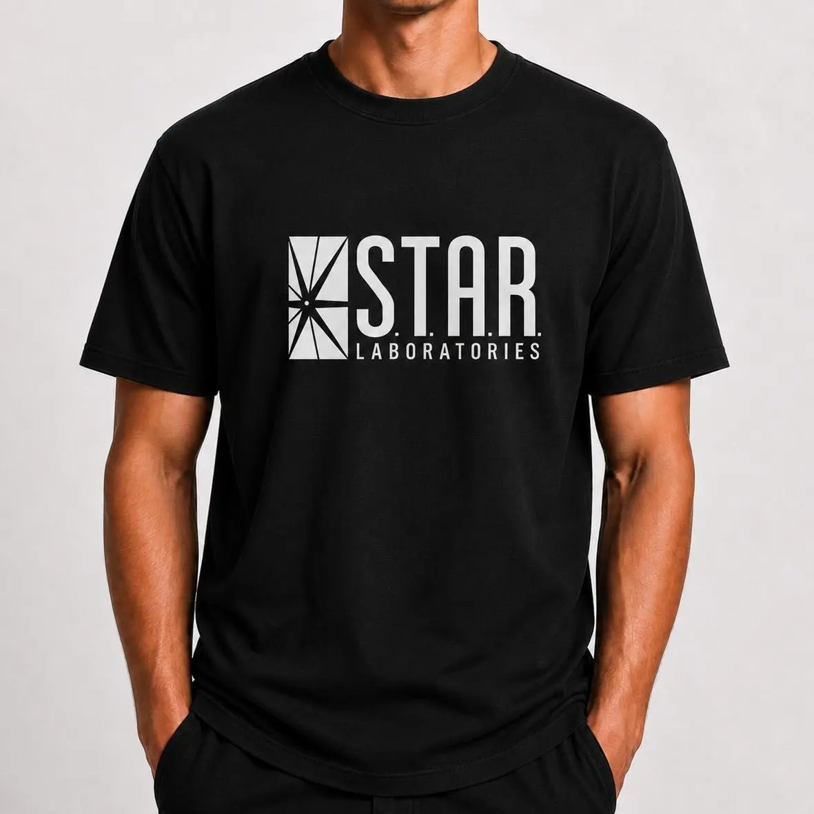 100% Cotton Retro Science Laboratory Graphic T-Shirt, Minimalist Tech Logo Tee, Unisex Short Sleeve Casual Top for Science Fans and Daily Wear backtoschool
