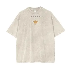 Jesus is King Acid Wash Oversize T-shirt, Christian Jesus  t shirts, Vintage 90s Graphic Tee Gift Womenswear Top Cotton