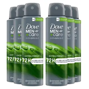 Dove Men+Care Extra Fresh Dry Spray Antiperspirant Deodorant 150 mL (6 Pack)