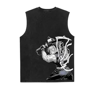 Anime Vintage Tee 90s Graphic Sleeveless Tank Tops Men Vest Streetwear Outfits Men Vacation Outfits Sleeveless Shirt
