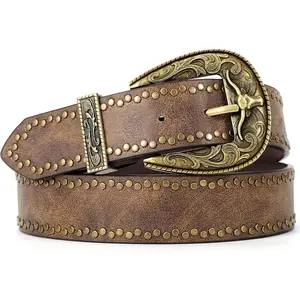 Western Belts for Men Cowboy Belt Women Vintage Cowgirl Men's Country Belt for Jeans Christmas Belts Gifts