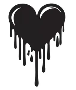 dripping heart love vinyl decal sticker 5"