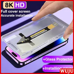 HD High-End Anti peeping film Accurate installation Dust-free Second Sticker Tempered film Glass  For iPhone 15 14 13 12 11 Pro Max Plus Tempered Screen Protector Protection Smartphone Shockproof Casing
