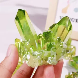 Beautiful Aura Titanium Crystal Quartz Cluster, Home Decor, Unique Crystal for Energy & Relaxation, Meditation Jewelry Gift, Natural Healing Crystal