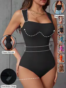 BLUELIFE Tummy control bodysuit seamless waist cincher everyday sculpting