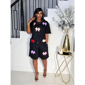 CHARM BOW SHORT SET (BLACK)