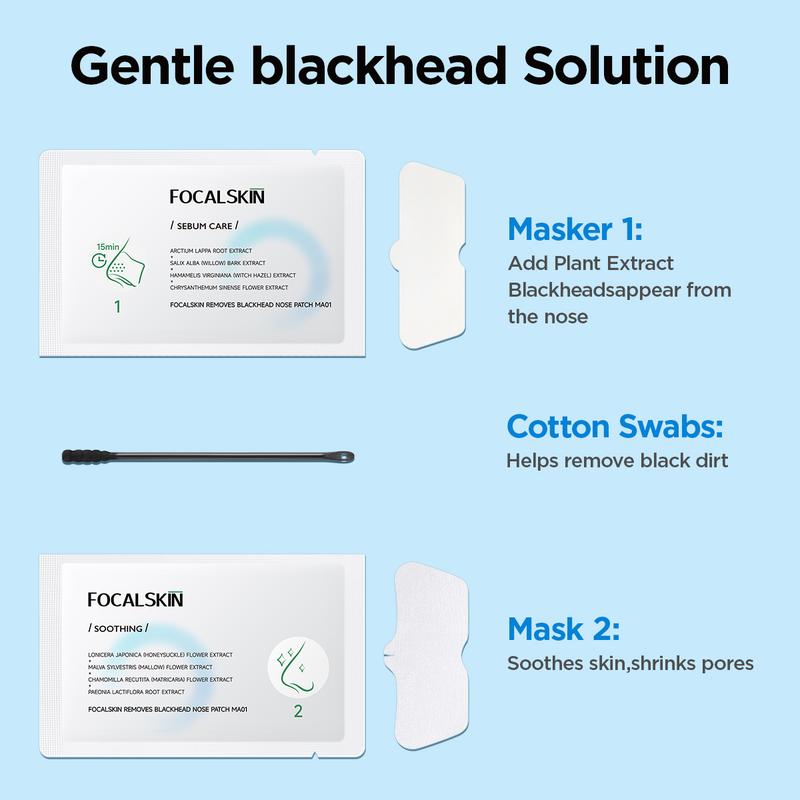 Focalskin Deep Cleansing Nose Patch – Blackhead Removal Strips for Smooth and Clear Skin, Pack of 5 Pcs