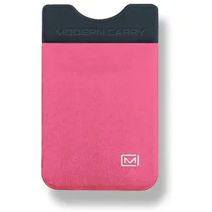 Modern Carry Elastic Minimal Card Holder, Minimalist Wallet for Men & Women, Credit Card & Business Card Holder, Slim Credit Card Wallet - Ultra Thin w/ 2 Card Slots (Pink)