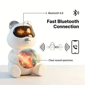 Cute Cartoon Bluetooth Speaker Featuring Deep Bass, 360° Surround Audio Experience, Color-Changing LED Mood Light, TWS Stereo Technology, Bluetooth 5.0 Connectivity, Long-Lasting Battery, Ideal for Bedroom Desk and Gift Giving