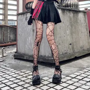 Halloween fishnet stockings, women's black stockings, dark Halloween fishnet stockings, skull tights black stockings, Halloween party decorations