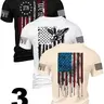 3-Piece American Patriotic Men's Short Sleeve Crew Neck T-Shirts, Comfortable, Durable, Casual Streetwear Graphic Print Tees for Daily Wear, Perfect Gift for Him
