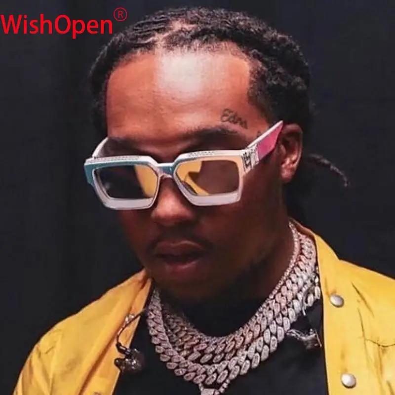 WishOpen European and American Millionaire Same Style Sunglasses Men's Fashion Internet Celebrity Box Sunglasses Women's Trendy Sunglasses