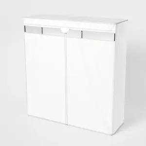 60" Wide Covered Storage Closet White - Brightroom: Portable Garment Rack, Steel Frame, Adult Assembly Required