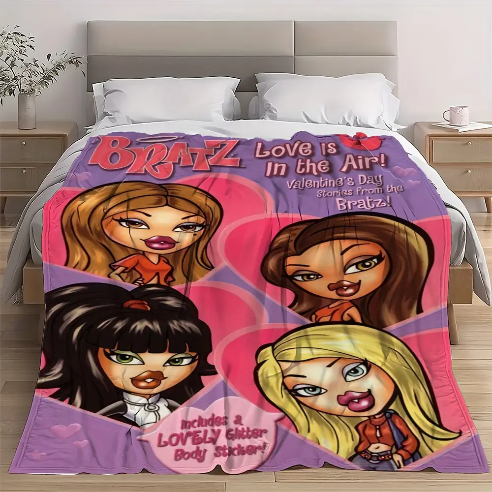 Bratz-Inspired Microfibre Soft Glam Printed Plush Blanket