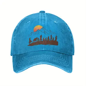 S&T<The Lord of the Rings> Alliance Retro Truck Hat - Mountain Scene Silhouette Pattern Soft Breathable Baseball Cap, Suitable for Hiking Fishing Outdoor Adventure, Machine Washable, Father's Day Gift, Casual Adventure Accessory, Soft Fabric Design